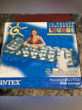 Intex 18 Pocket Suntanner Lounge Pool Raft Float 74x28 NOS 2011